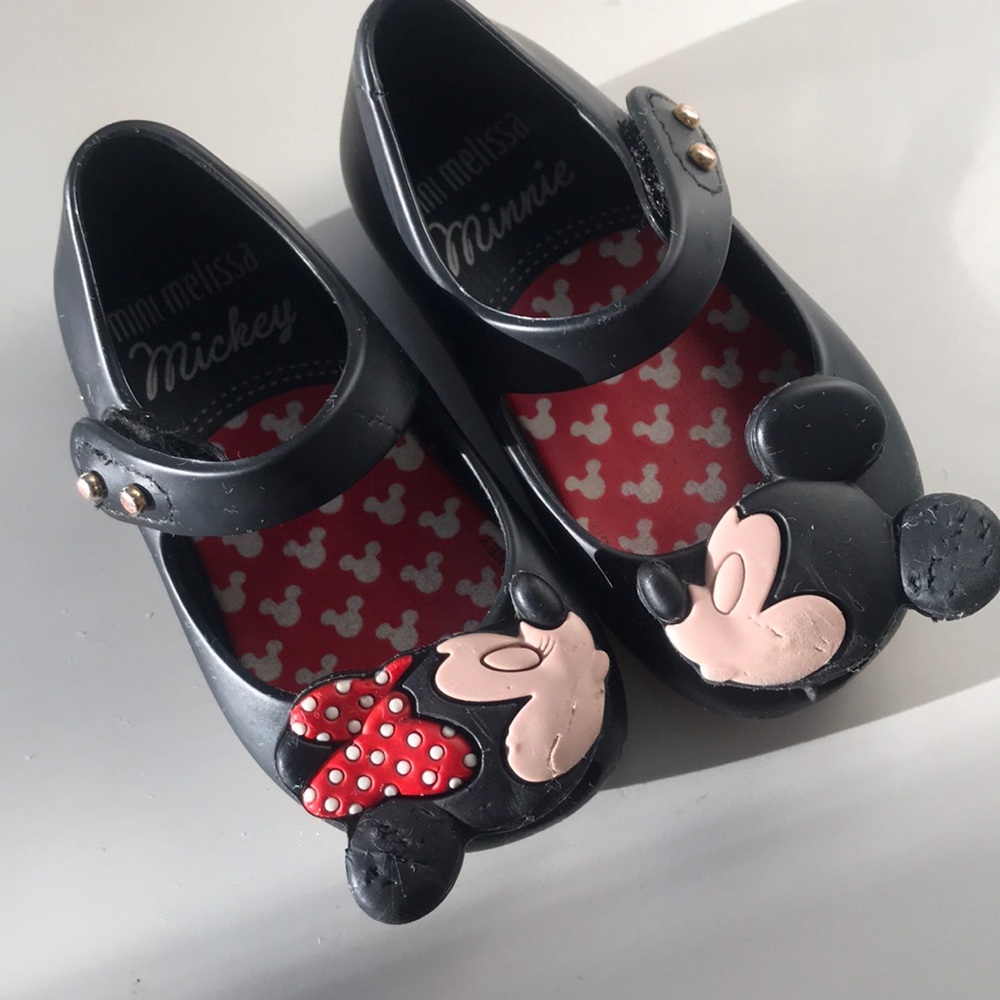 Mickey and Minnie Kissing Mini Melissa Flats